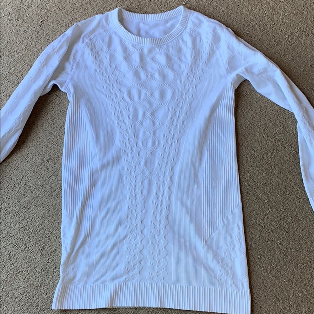 Lululemon Rest less Pullover LS  white sz 8 - Picture 3 of 8